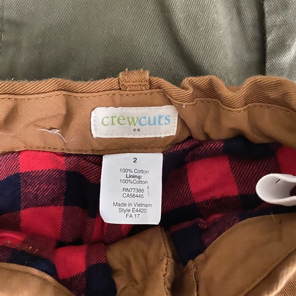 Crewcuts flannel lined khakis. Size 2. Like new. - Picture 3 of 5